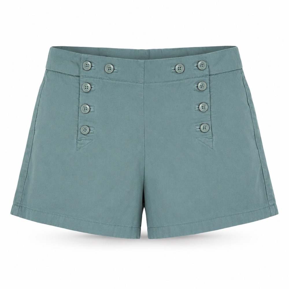 J Crew Sailor Chino Shorts 6 Cotton Coastal Nautical Sage Green Button Front